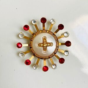 Upcycled Atomic Starburst Refrigerator Magnet Buttons Rhinestones